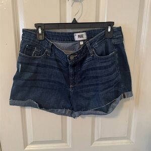 PAIGE Women's Dark Blue Jean Shorts